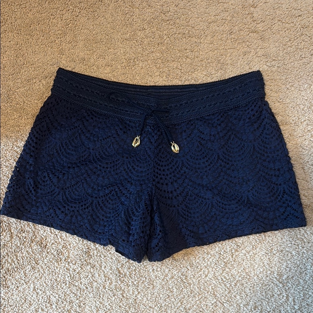 Lilly Pulitzer Blue Shorts with Textured Fabric